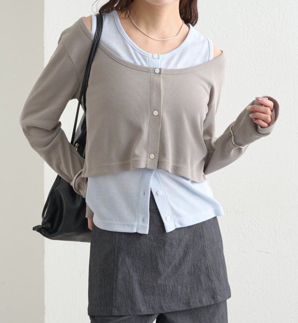  「配色レイヤードロングTシャツ」|Tシャツ・カットソー|