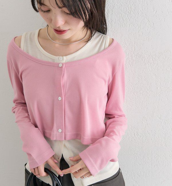  「配色レイヤードロングTシャツ」|Tシャツ・カットソー|