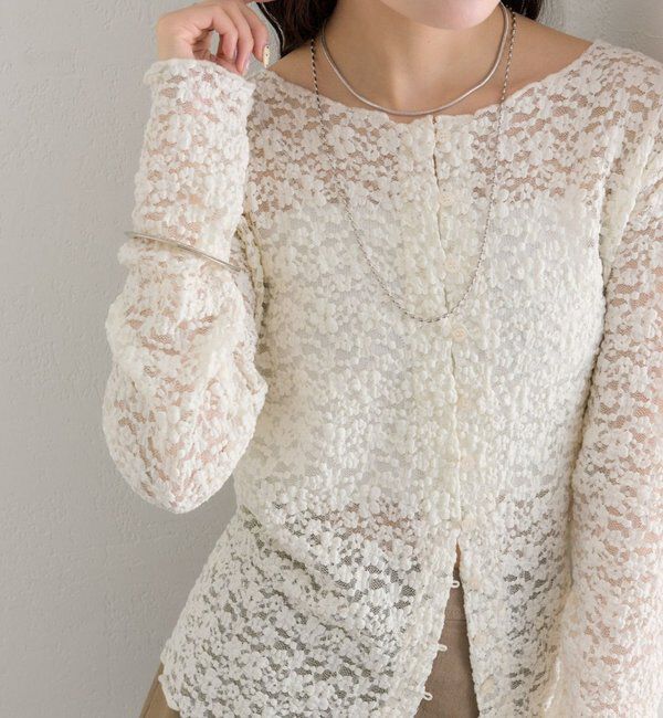  「フラワーカットレースカーディガン」|Tシャツ・カットソー|