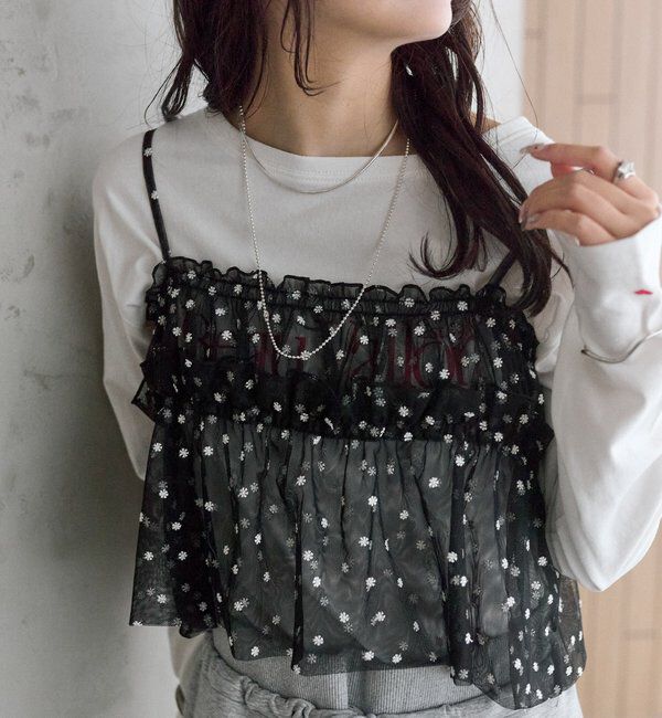  「フラワーチュールビスチェ」|シャツ・ブラウス|ブラック