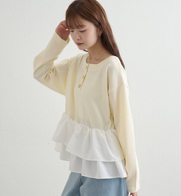  「ペプラムヘンリーニット」|ニット・セーター|