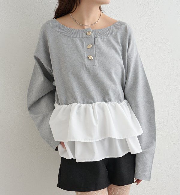  「ペプラムヘンリーニット」|ニット・セーター|