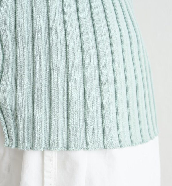  「ラウンドスリット半袖カーディガン」|カーディガン|