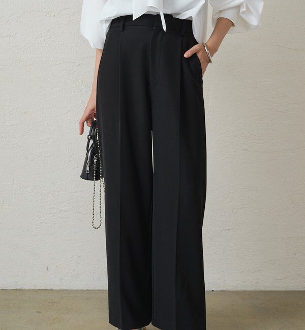  「セミワイドパンツ2」|チノ|ブラック