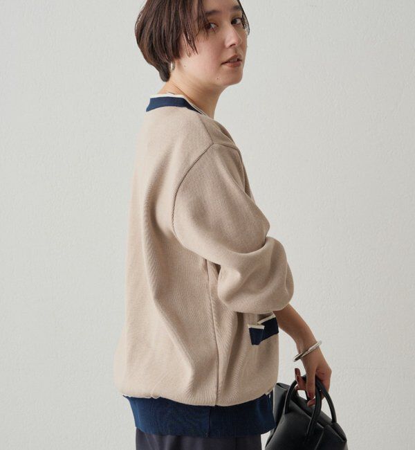  「配色ラインニットカーデ」|ニット・セーター|
