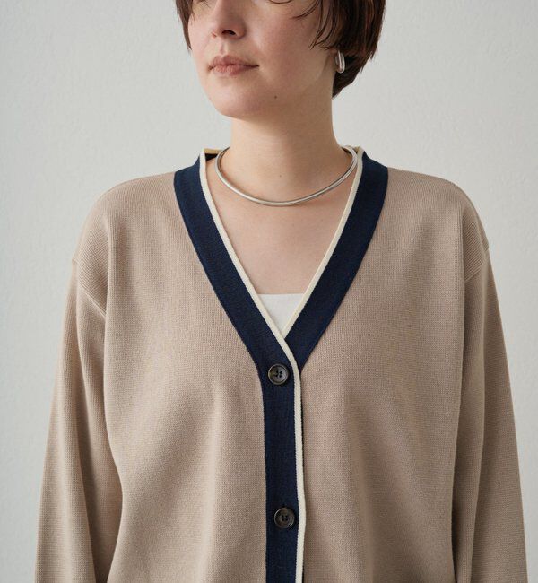  「配色ラインニットカーデ」|ニット・セーター|