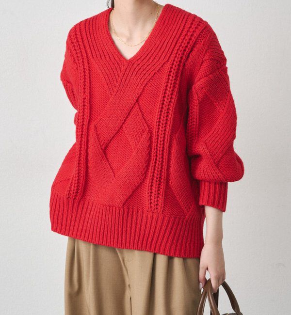  「ケーブルVニット」|ニット・セーター|