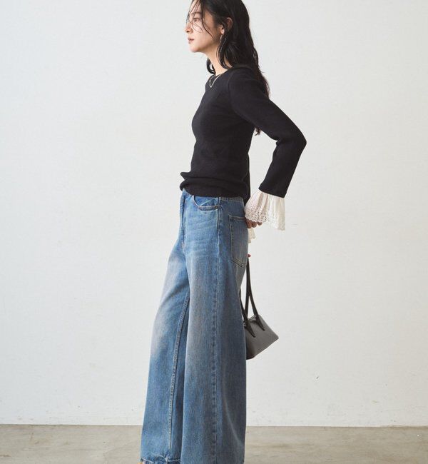  「リブレースニットプルオーバー」|ニット・セーター|