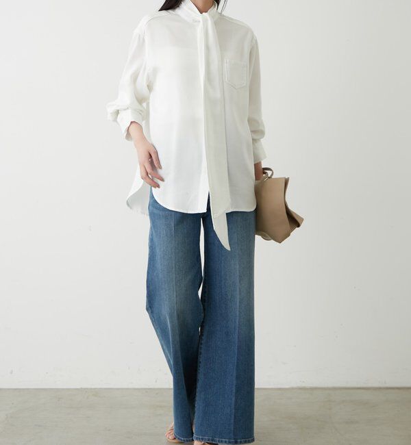  「ライトデニムボウタイブラウス」|シャツ・ブラウス|