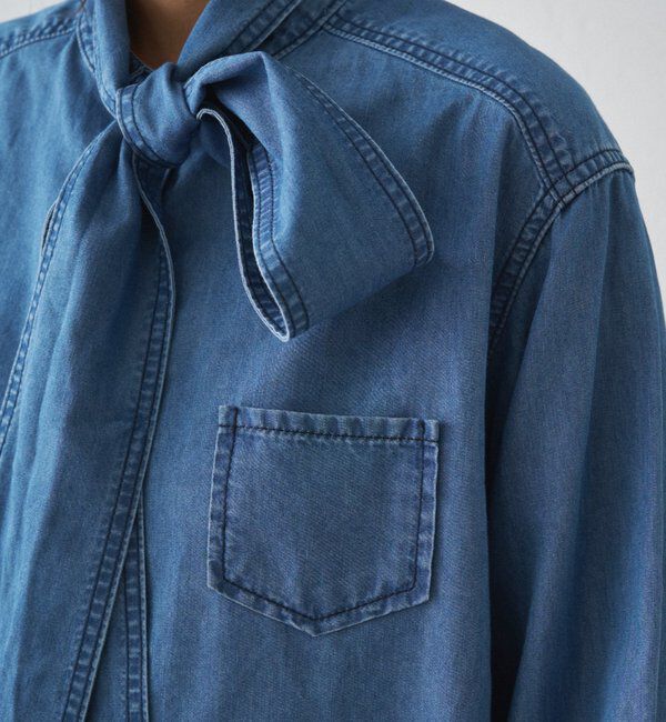  「ライトデニムボウタイブラウス」|シャツ・ブラウス|