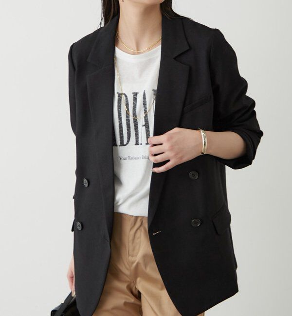  「麻調合繊ジャケット」|テーラードジャケット|