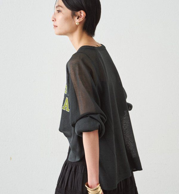  「シアーカレッジロゴプリントニット」|ニット・セーター|