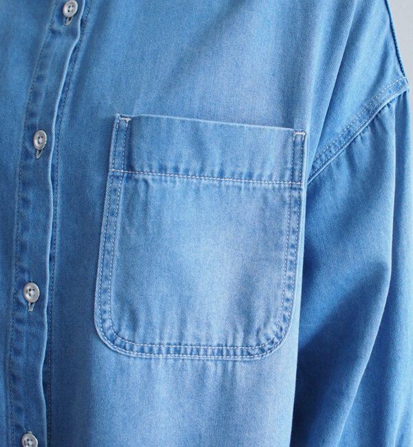  「【サイズ展開あり/初夏まで着られる】フルイドデニムシャツ」|シャツ・ブラウス|