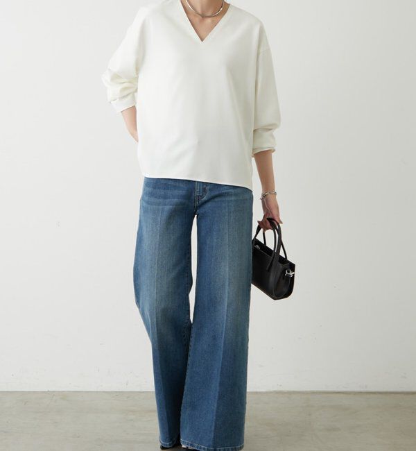  「ダブルクロスVブラウス」|シャツ・ブラウス|