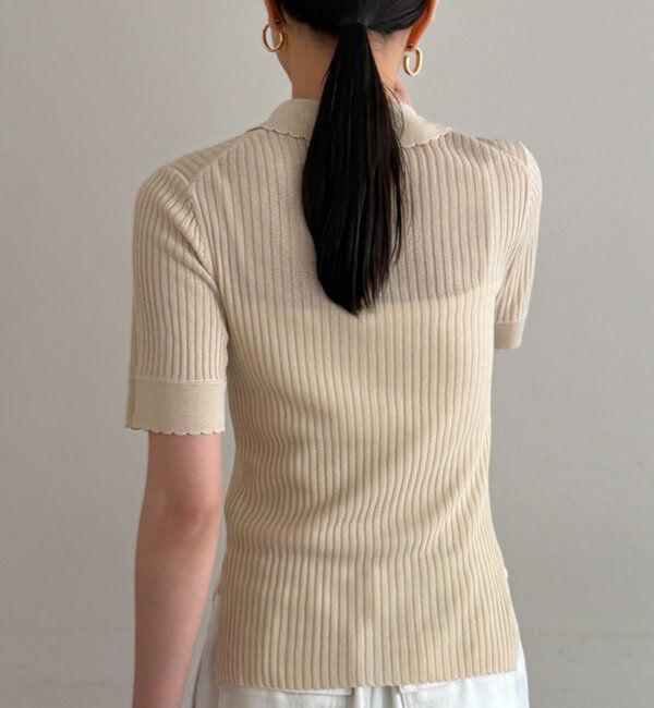  「シアーリブポロニット」|ニット・セーター|