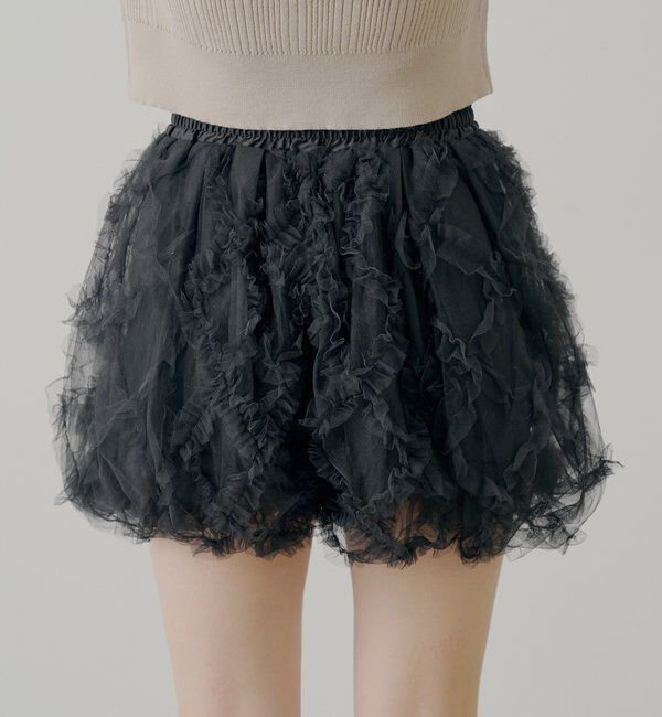  「チュールティアードバルーンショートパンツ」|チノ|