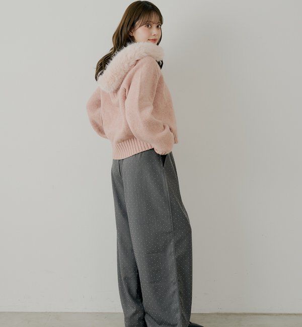  「【SALON by Chico】フードファーWジップニットカーディガン」|ニット・セーター|