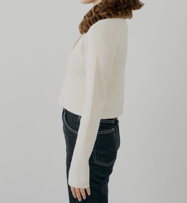  「【SALON by Chico】ファー襟取り外しコンパクトトップス」|ニット・セーター|