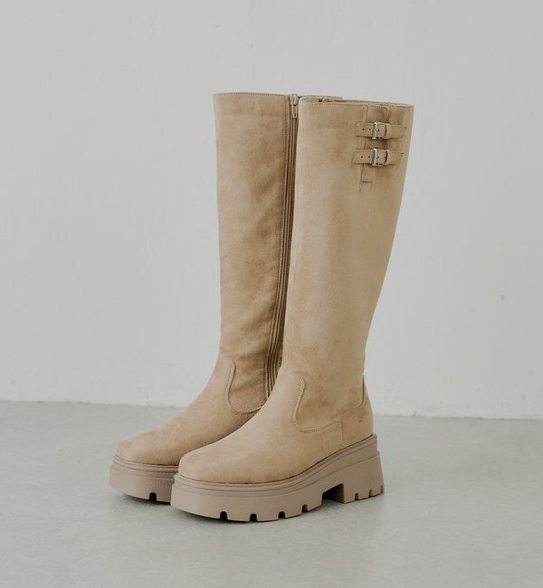  「厚底ベルトデザインロングブーツ」|ロングブーツ|ベージュその他3