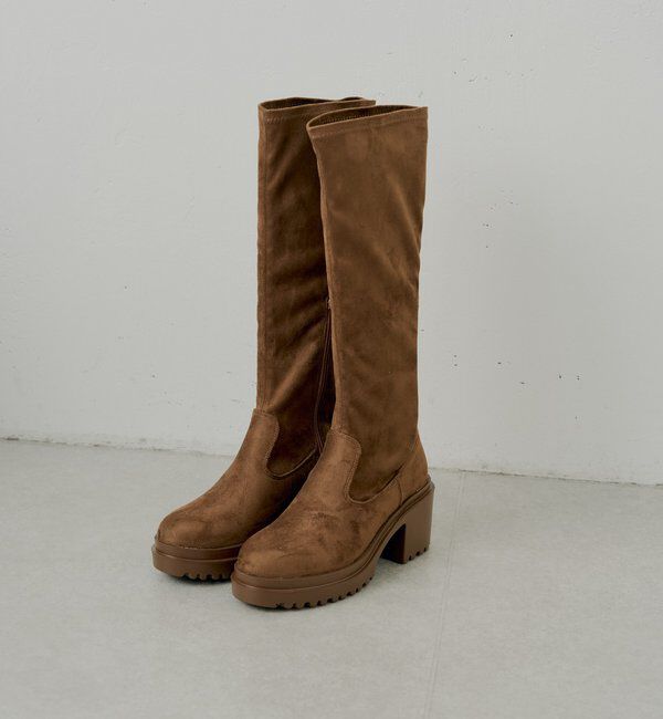  「【REVIVAL】厚底チャンキーストレッチロングブーツ」|ロングブーツ|