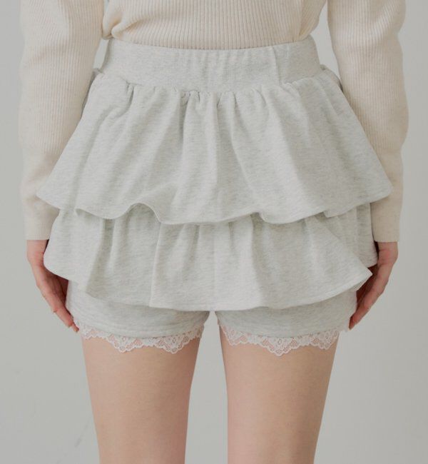  「レイヤードスウェットティアードショートパンツ」|チノ|