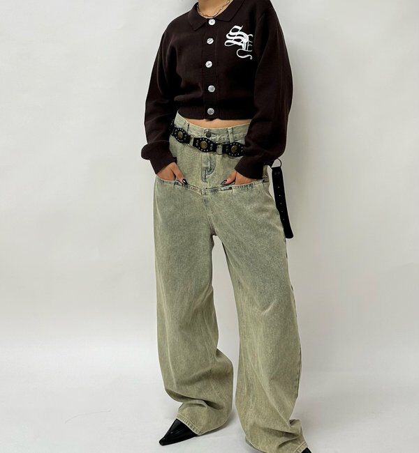  「《UNISEX / サイズ展開あり》スラッシュポケットブラストワイドデニム」|デニム|