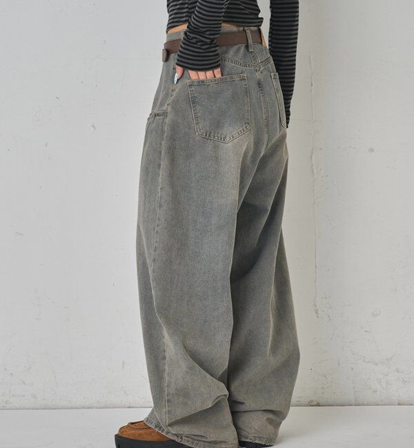  「《UNISEX / サイズ展開あり》スラッシュポケットブラストワイドデニム」|デニム|
