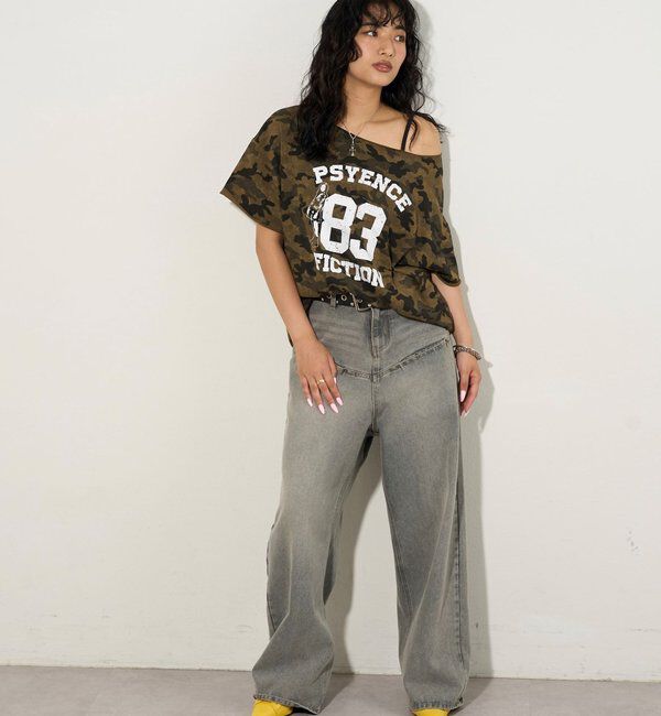  「《UNISEX / サイズ展開あり》スラッシュポケットブラストワイドデニム」|デニム|