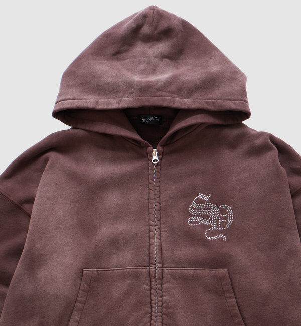  「【SLOPPY】 ラインストーンジップパーカー」|パーカー|