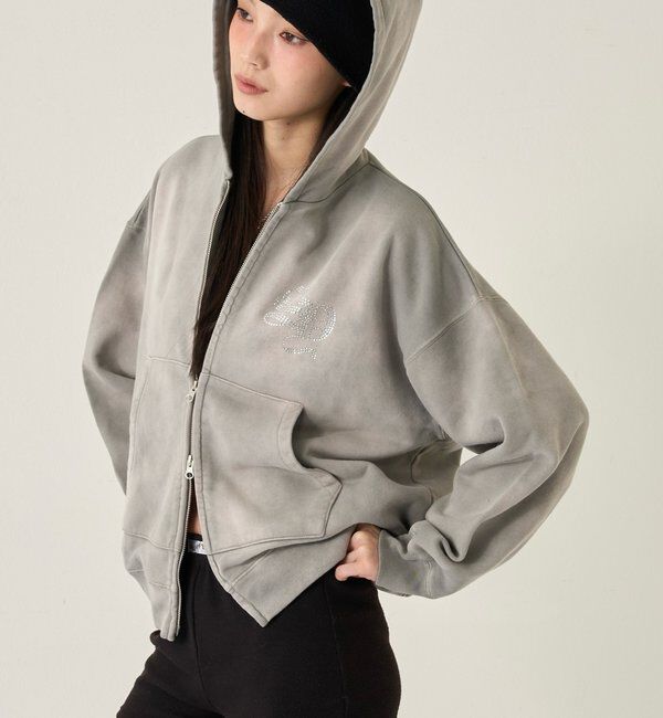  「【SLOPPY】 ラインストーンジップパーカー」|パーカー|
