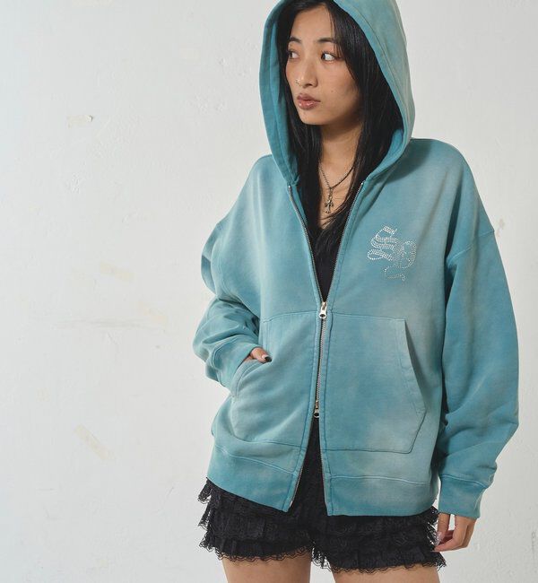  「【SLOPPY】 ラインストーンジップパーカー」|パーカー|