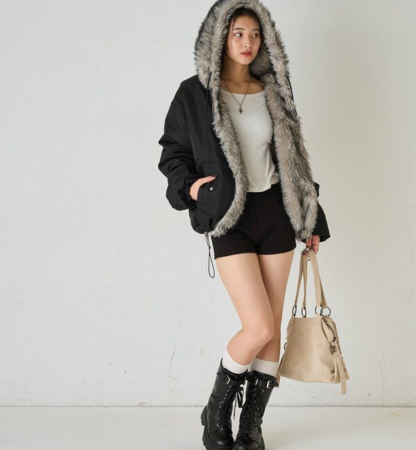  「【SLOPPY/スロッピー】リブショートパンツ」|チノ|