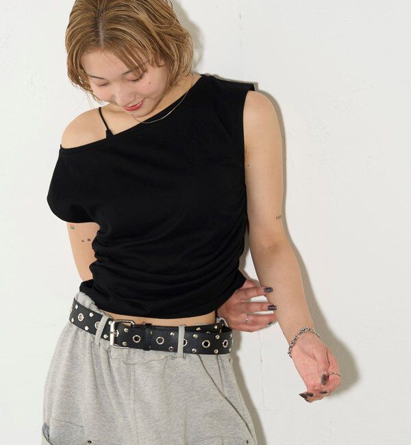  「【5色展開】マルチウェイギャザーオフショルノースリーブ」|キャミソール|