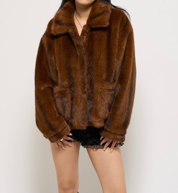  「【2サイズ展開】ファージャケット」|その他|ダークブラウン