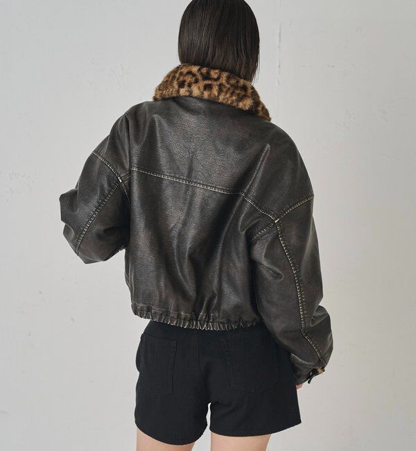  「3way ヴィンテージライクレザーボアブルゾン」|ブルゾン・スタジャン|