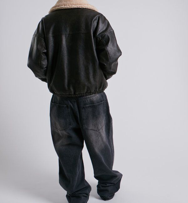  「3way ヴィンテージライクレザーボアブルゾン」|ブルゾン・スタジャン|