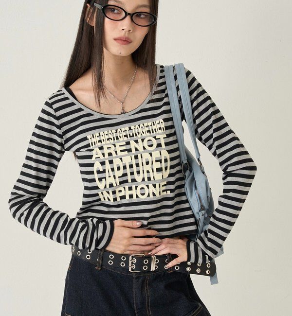  「メッセージトップス」|Tシャツ・カットソー|グレーその他2