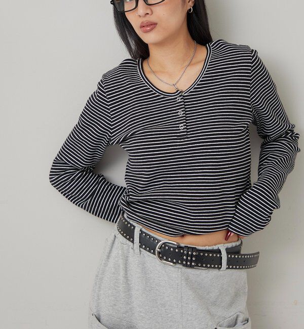  「リングドットL/Sトップス」|Tシャツ・カットソー|ブラックその他1