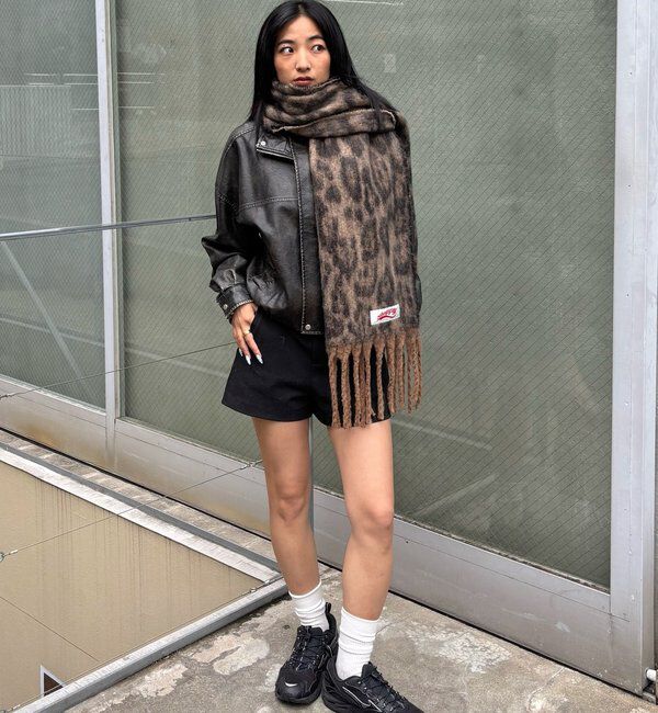  「SLOPPY LEOPARD MUFFLER/ヒョウ柄マフラー」|マフラー|