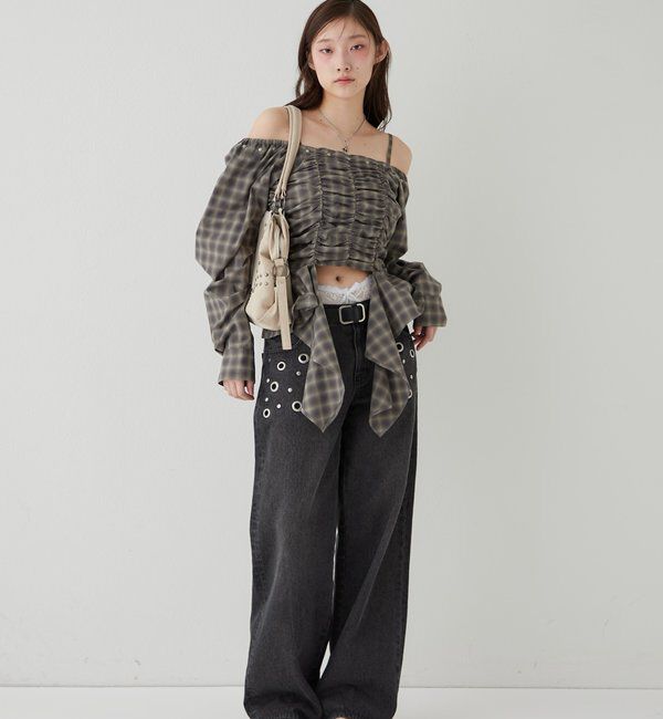  「イレヘムギャザーオフショルブラウス」|シャツ・ブラウス|