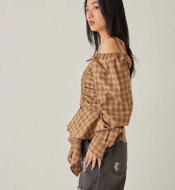  「イレヘムギャザーオフショルブラウス」|シャツ・ブラウス|