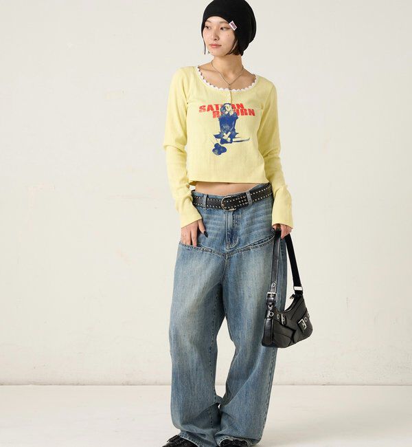  「シャーロットパターンメッシュトップス」|Tシャツ・カットソー|