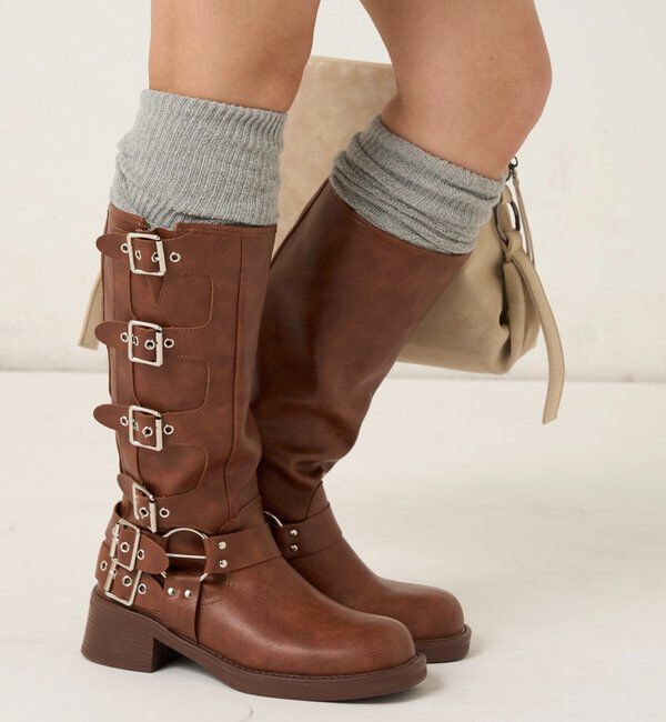  「ベルテッドロングブーツ」|ロングブーツ|