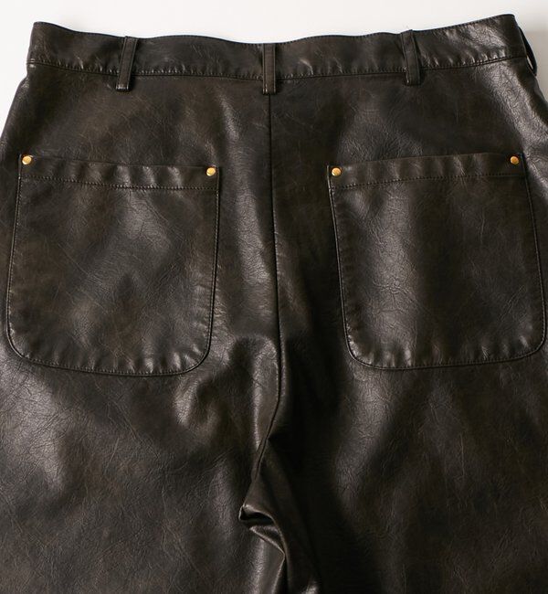  「レザーダブルニーハーフパンツ」|チノ|
