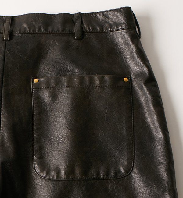  「レザーダブルニーハーフパンツ」|チノ|