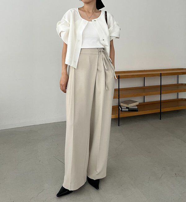  「【待望の追加決定！/新色ブラウン】ラップリボンパンツ」|チノ|