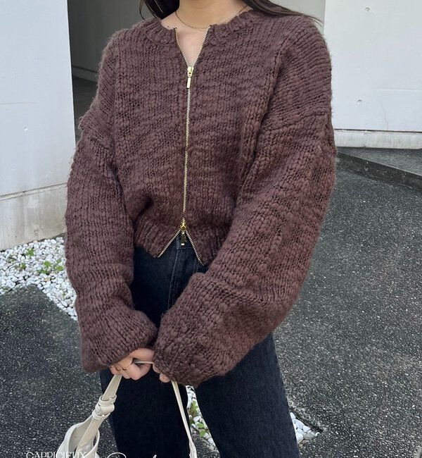  「【LE'MAGE&times;gemeilコラボ】スラブジップカーディガン」|カーディガン|