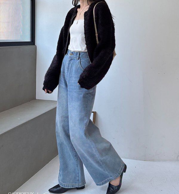  「【LE'MAGE&times;gemeilコラボ】スラブジップカーディガン」|カーディガン|