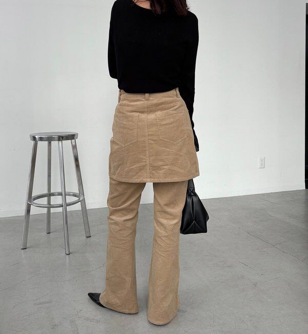  「【新色/レイヤード対応】コーデュロイ台形スカート」|スカート|