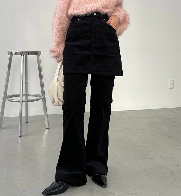  「【新色/レイヤード対応】コーデュロイ台形スカート」|スカート|
